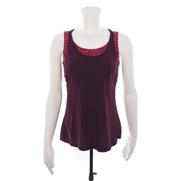 Lululemon Tops - Lululemon Burgundy Built In Bra Athletic Womens Size 6 Tank Top